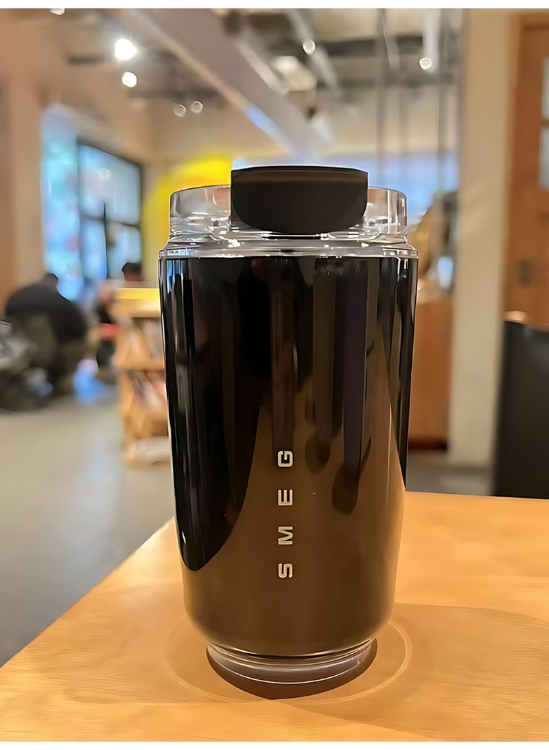 Smeg Travel Coffee Mug, Insulated Beverage Cup with Leakproof Lid, Long-Lasting Coffee Tumbler with Lid, Travel Coffee Thermos (Black) - Image 5